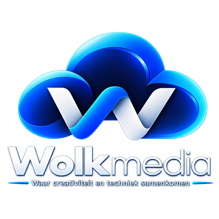 Wolkmedia logo met de slogan Waar creativiteit en techniek samenkomen